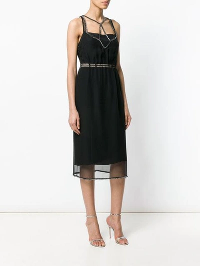 Shop N°21 Embellished Sheer Overlay Dress In Black