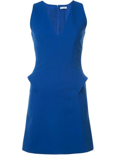 Shop Mugler V-neck Shift Dress In Blue