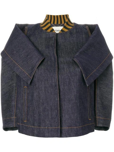 Shop Fendi Cropped Denim Jacket