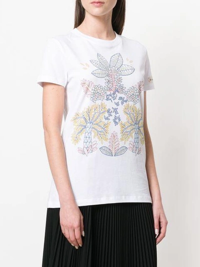 Shop Red Valentino Floral Print T-shirt - White