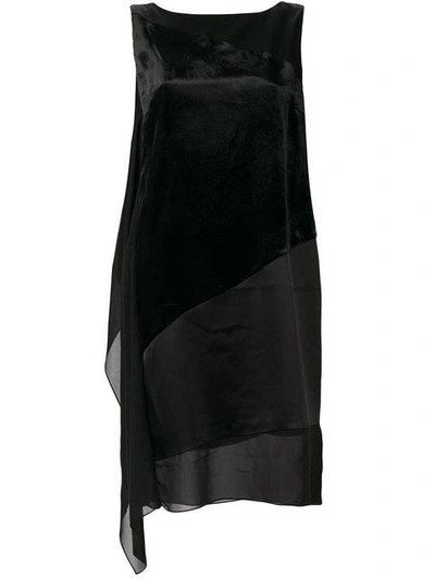 Shop Lanvin Panelled Shift Dress - Black