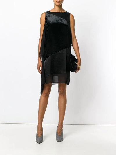 Shop Lanvin Panelled Shift Dress - Black