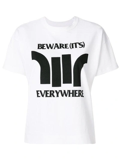 Shop Sacai Beware Everywhere Print T