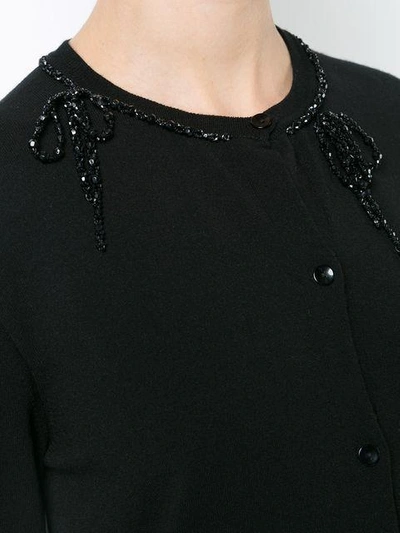 Shop Simone Rocha Embellished Neck Cardigan In Black