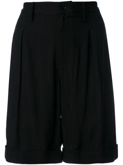 Shop Yohji Yamamoto Tailored Shorts In Black
