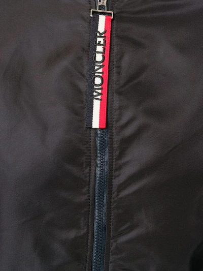 Shop Moncler Striped Trim Cropped Bomber Jacket