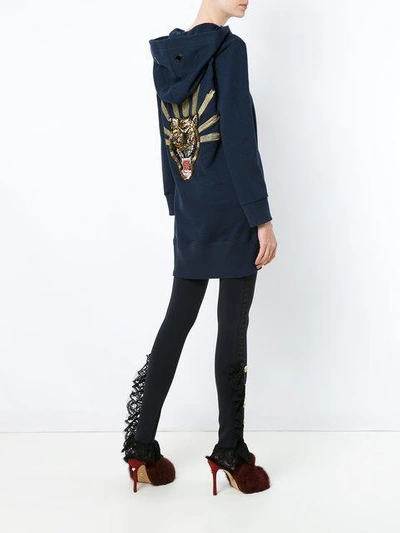 Shop Andrea Bogosian Embroidered Hoodie - Blue