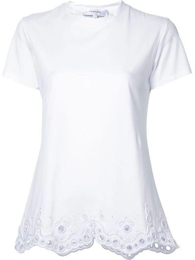 Shop Carven Eyelet Hem T-shirt