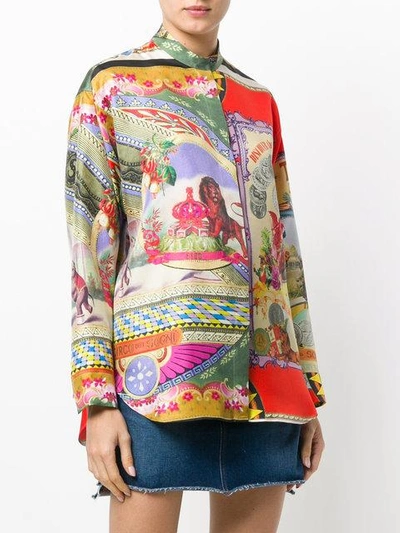 Shop Etro Mixed Print Shirt In Multicolour