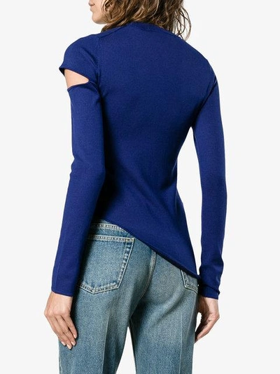 Shop Proenza Schouler Knit Sweater With Slit Shoulder In 00300 Purple