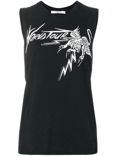 Shop Givenchy World Tour Printed Tank Top In Black