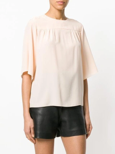 Shop Chloé Waterfall Back T-shirt In Pink