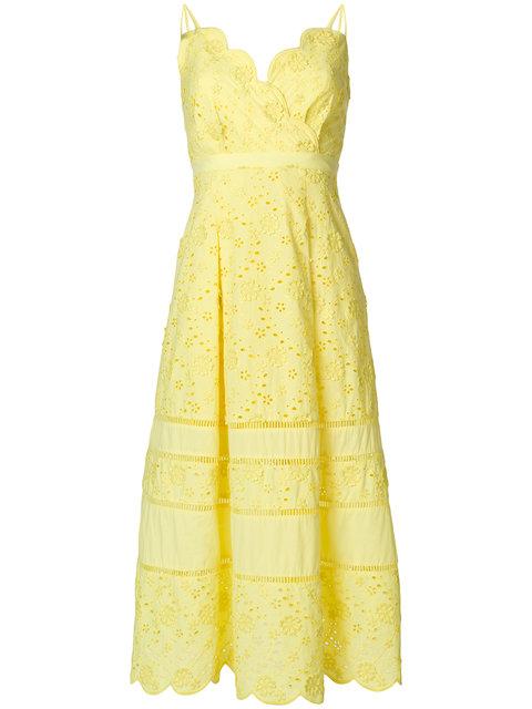 yellow broderie anglaise dress