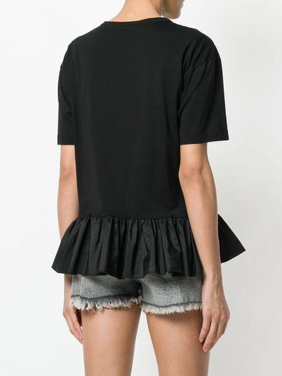 Shop Stella Mccartney Ruffle Trim T-shirt - Black
