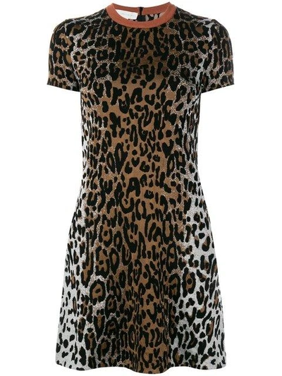 Shop Stella Mccartney Cheetah Print Jacquard Dress - Black