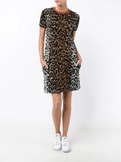 Shop Stella Mccartney Cheetah Print Jacquard Dress - Black