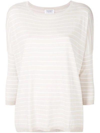 Shop Snobby Sheep Striped Sweater In Neutrals