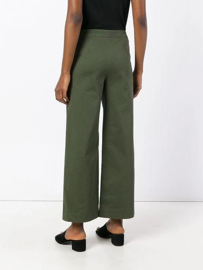 Shop Theory Wide Leg Trousers In Green