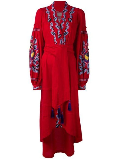 Shop Yuliya Magdych 'eden Tree' Dress In Red