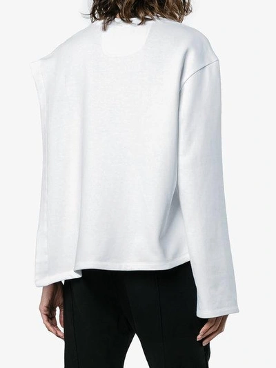 Shop Blindness Printed Open Split Seam Sweatshirt - White