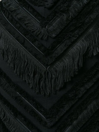 Balmain Woman Fringed Stretch-cotton Mini Skirt Black