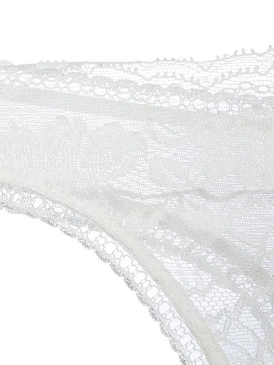 Shop La Perla Lapis Lace Thong In White