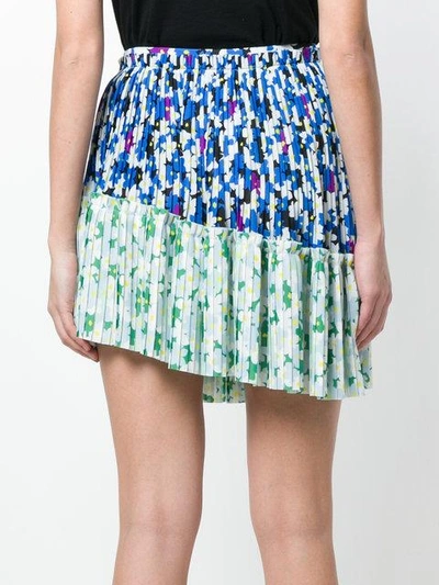 Shop Kenzo Floral Leaf Mini Skirt In Blue