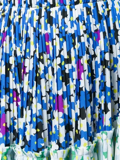 Shop Kenzo Floral Leaf Mini Skirt In Blue