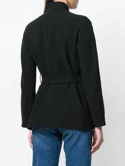 Shop Bazar Deluxe Embroidered Belted Jacket - Black