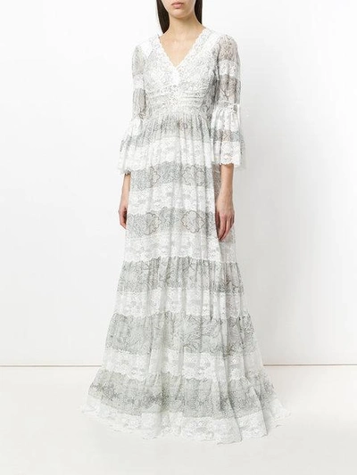 Shop Etro Long Lace Dress In White