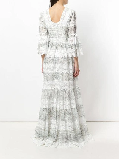 Shop Etro Long Lace Dress In White