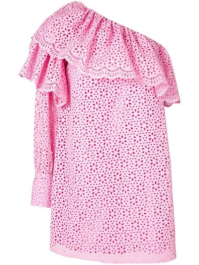 Shop Msgm Broderie Anglaise Dress In Pink