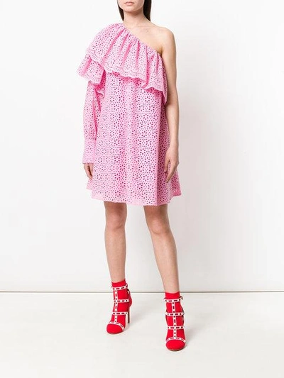 Shop Msgm Broderie Anglaise Dress In Pink