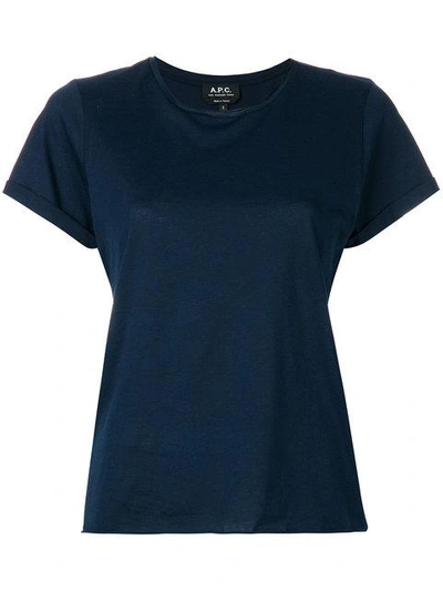 Shop Apc A.p.c. Plain T-shirt - Blue