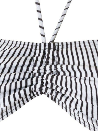 Shop Amir Slama Striped Bandeau Bikini Set In White
