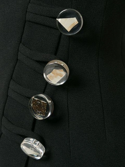 Shop Christopher Esber Asymmetric Clay Button Strapless Top - Black