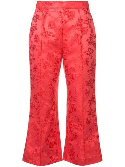 Shop C/meo Collective C/meo Floral Cropped Trousers - Red