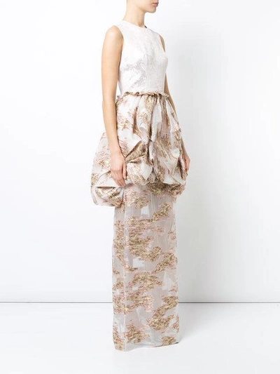 Shop Christian Siriano Fitted Jacquard Dress In Pink