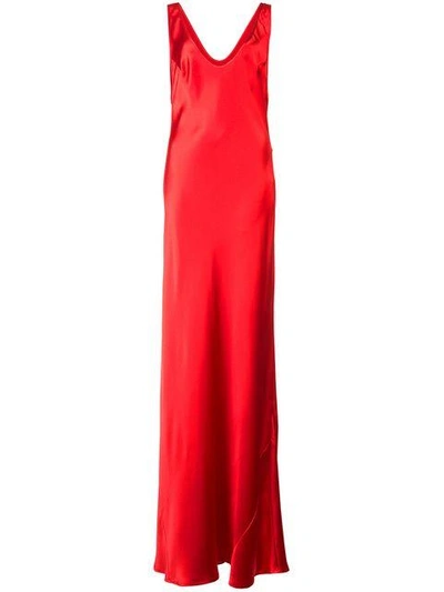 Shop Galvan Bias Slip Dress In Red