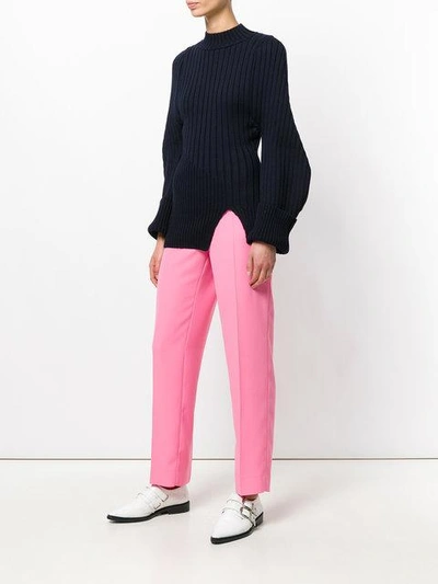 Shop Maison Margiela Straight Leg Trousers - Pink