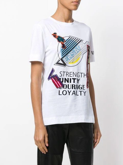 Shop Versace Manifesto Print T-shirt - White