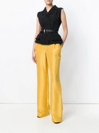 Shop Alberta Ferretti High-waist Flared Trousers In Yellow