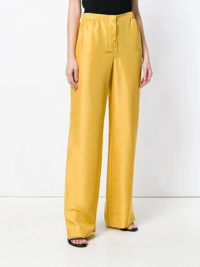 Alberta Ferretti High-waist Flared Trousers In Yellow