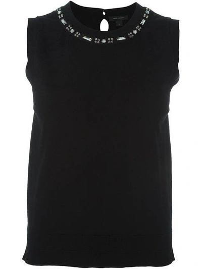 Shop Marc Jacobs Embellished Tank Top In Black