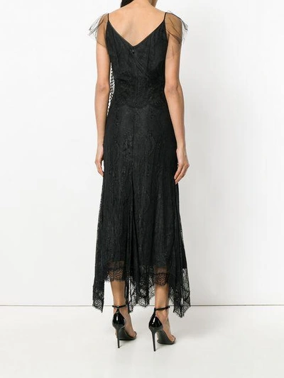 Shop Amen Net Detail Dress In Black