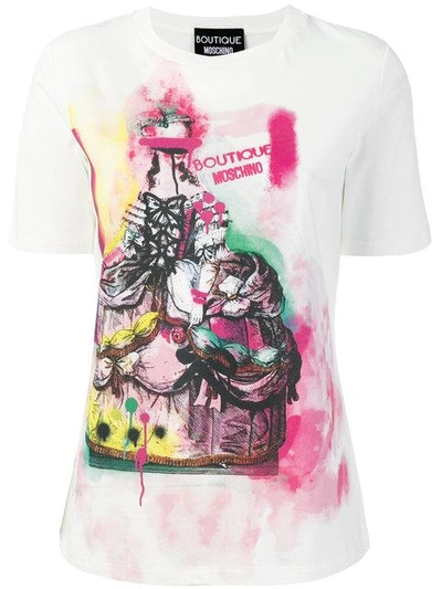 Shop Boutique Moschino Graffiti Print T-shirt - White