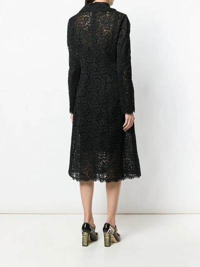 Shop Dolce & Gabbana Lace Shirt Dress In Black