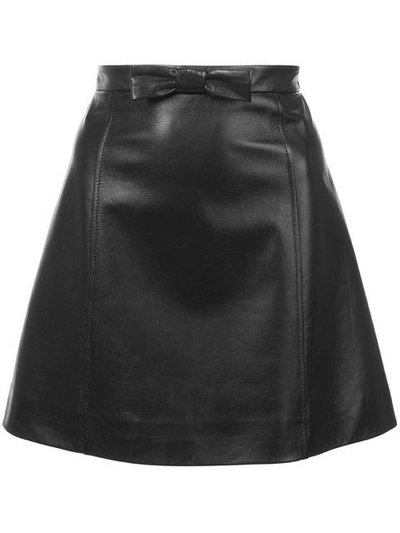 Shop Miu Miu Minirock Aus Kalbsleder In F0002 Nero