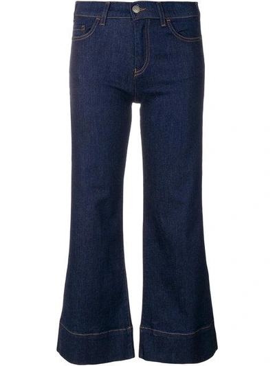 Shop Emporio Armani Cropped Flared Jeans - Blue