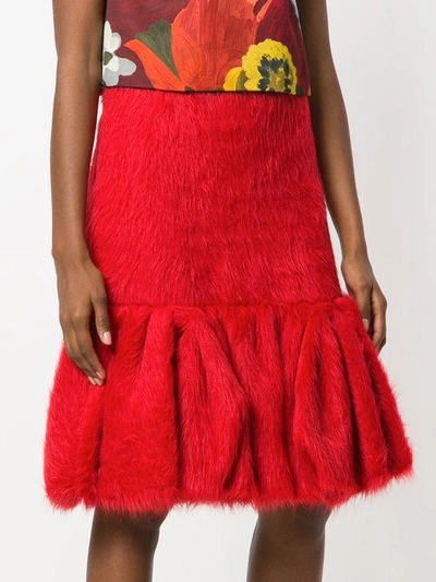 Shop Prada Fluffy Ruffled Hem Midi Skirt